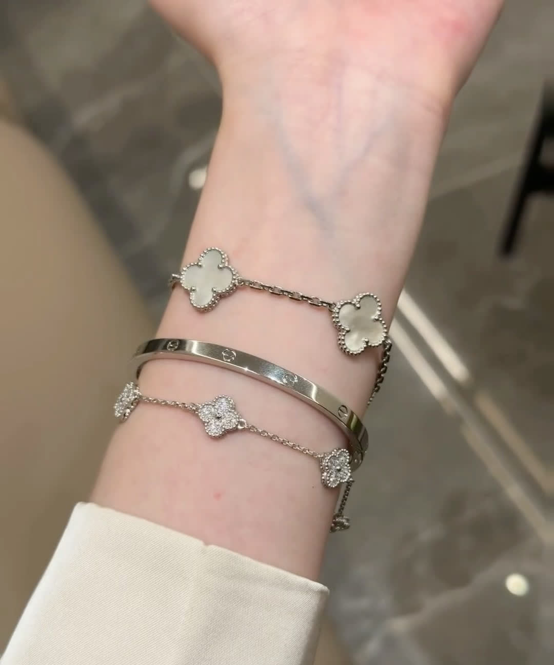 Van Cleef & Arpels Alhambra White Gold Bracelet